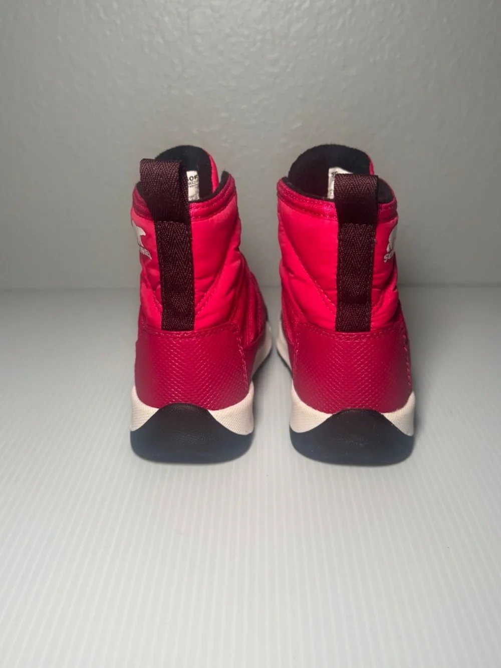 Sorel Girls Whitney 2 Waterproof Red Winter Boots with Pull Loop